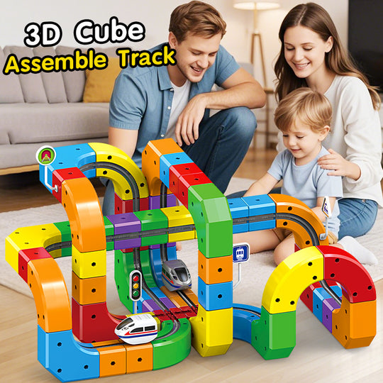Magic Track Car Baby Racing Runway Slot Stem Educational Electronic Train Rail Cube Toys Sets (MOQ 10 Sets)