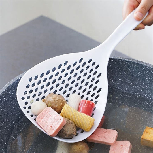 Food Strainer Scoop Colanders Slotted Pasta Spoon