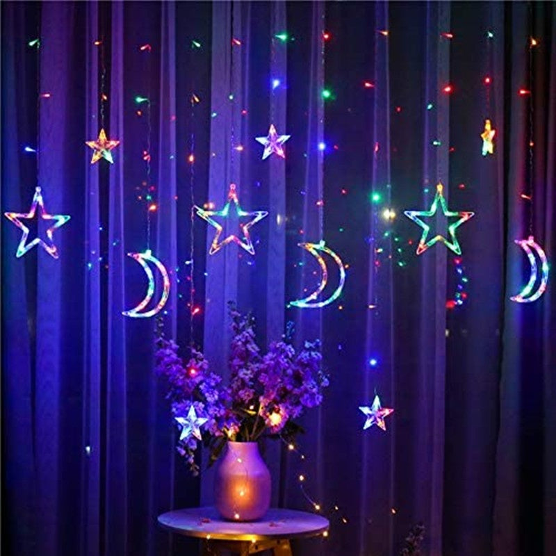 ✨ VIGOR Moon & Star LED Curtain Lights – Enchanting Fairy String Lights