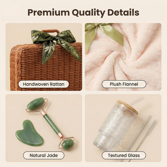 Self Care Spa Gift Set with Woven Basket (MOQ 10 Sets)