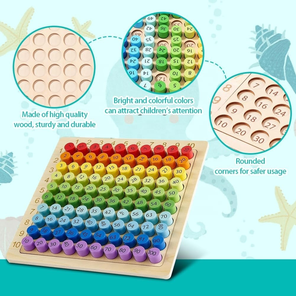 Montessori Multiplication Table Board, Wooden Math Game Kids (MOQ 10 Sets)