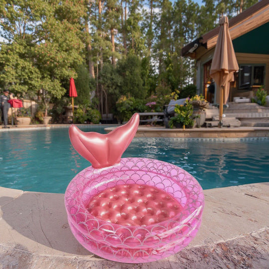 Inflatable Mermaid Kiddie Pool Round Blow up Kids Pool Toddler Swimming Pool (MOQ 10 Sets)