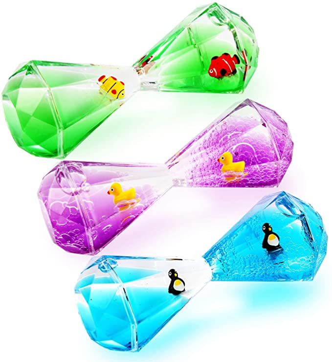 Liquid Motion Bubbler Timer, Diamond Hourglass Sensory Toy (MOQ 10 Sets)