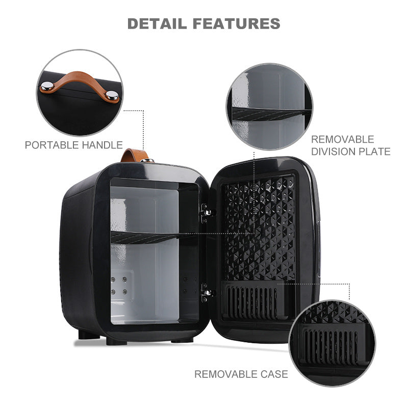 Mini Fridge Cooler &amp; Warmer, 4L Portable Skincare Fridge – AC/DC Compact Refrigerator for Bedroom, Office, Car &amp; Dorm