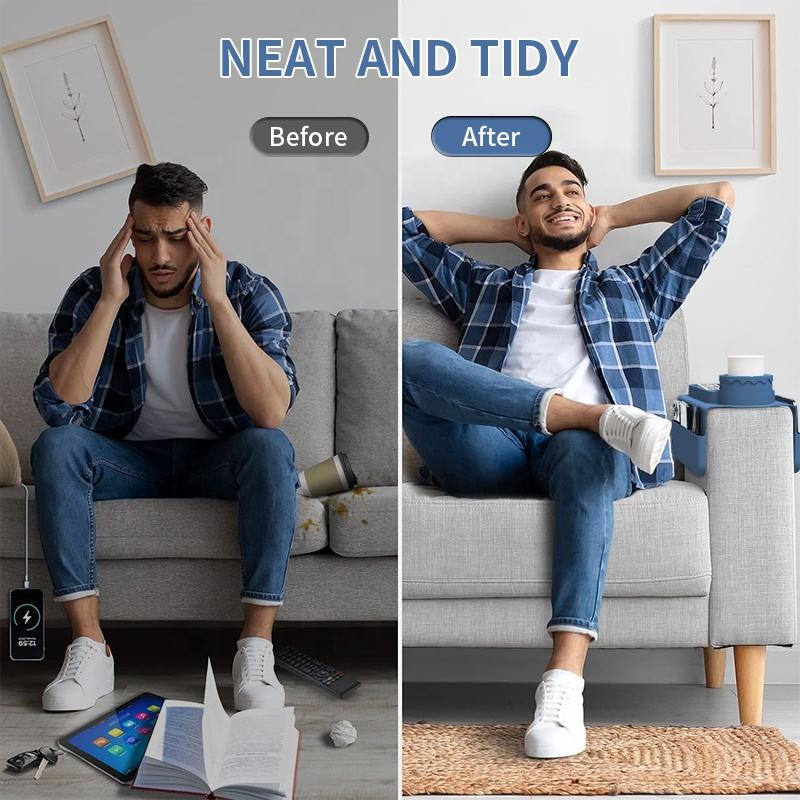 Sofa Drink Holder Portable Silicone Sofa Coaster Anti-slip Couch Armrest Cup Holder