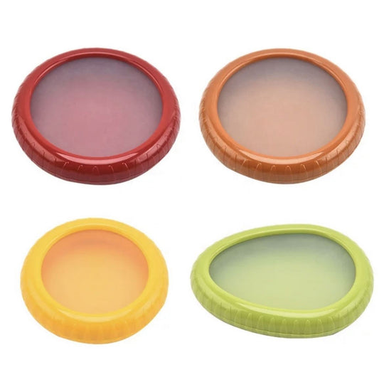 Eco‑Friendly Reusable Silicone Produce Pods – 4‑Pack Stretch Containers for Fruit & Veggie Storage (MOQ 10 Sets)