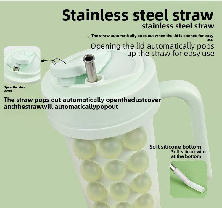Bubble Ice Ball Maker Tumbler with Straw &amp; Carabiner (MOQ 10 Sets)