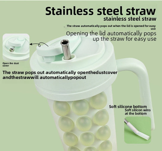 Bubble Ice Ball Maker Tumbler with Straw & Carabiner (MOQ 10 Sets)