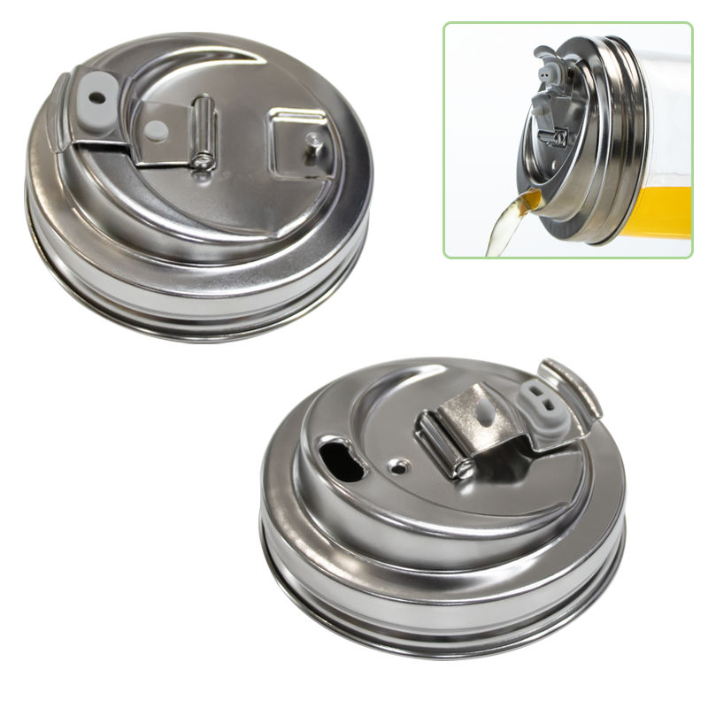 Stainless Steel Mason Jar Lid Wide Mouth - Reusable Coffee Lid with Sip Spout for Iced Coffee, Protein Shakes & Smoothies - Leak Resistant Metal Lid for Mason Jar Coffee Bar Accessories