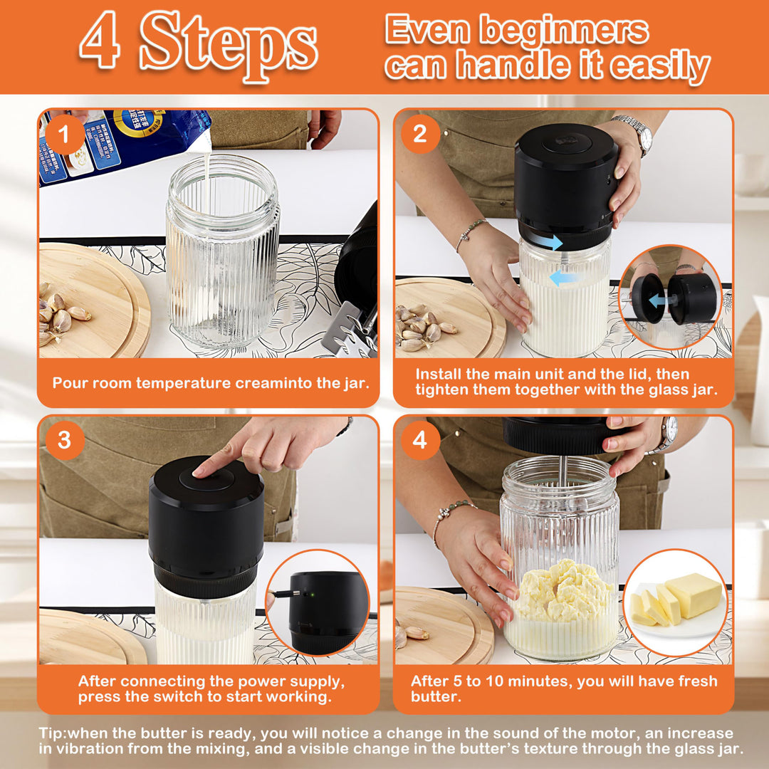 One-Touch Electric Butter Churner for Fresh Cream