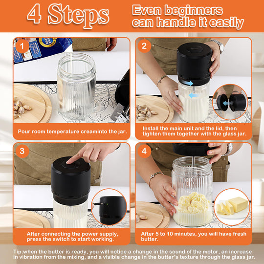 One-Touch Electric Butter Churner for Fresh Cream