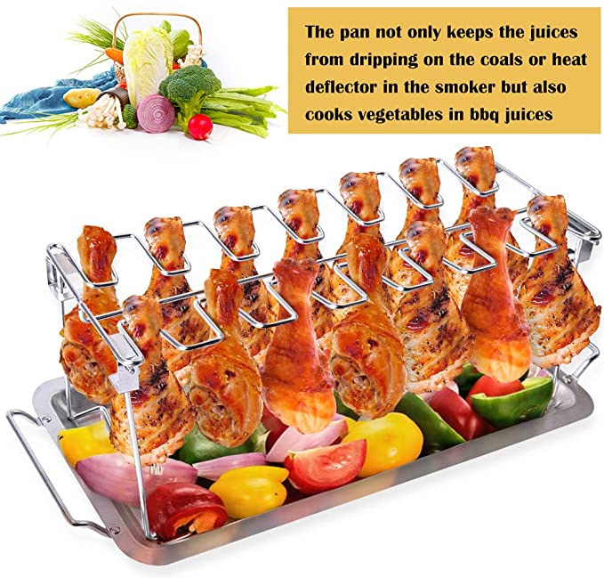 BBQ Chicken Drumsticks Rack Stainless Steel & BBQ Rib Rack Non Stick Rib Roast Rack - MOQ 10 Pcs