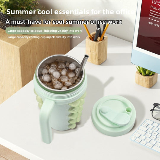 Bubble Ice Ball Maker Tumbler with Straw & Carabiner (MOQ 10 Sets)