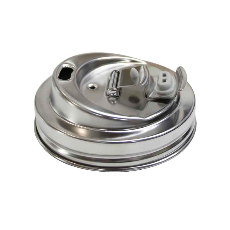 Stainless Steel Mason Jar Lid Wide Mouth - Reusable Coffee Lid with Sip Spout for Iced Coffee, Protein Shakes & Smoothies - Leak Resistant Metal Lid for Mason Jar Coffee Bar Accessories