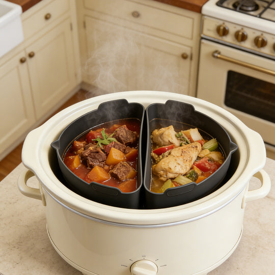 Reusable Thicker Silicone Slow Cooker Divider Liner Compatible 6 Quart Slow Cooker Set of 3, Slow Cooker Divider(10 Pack)