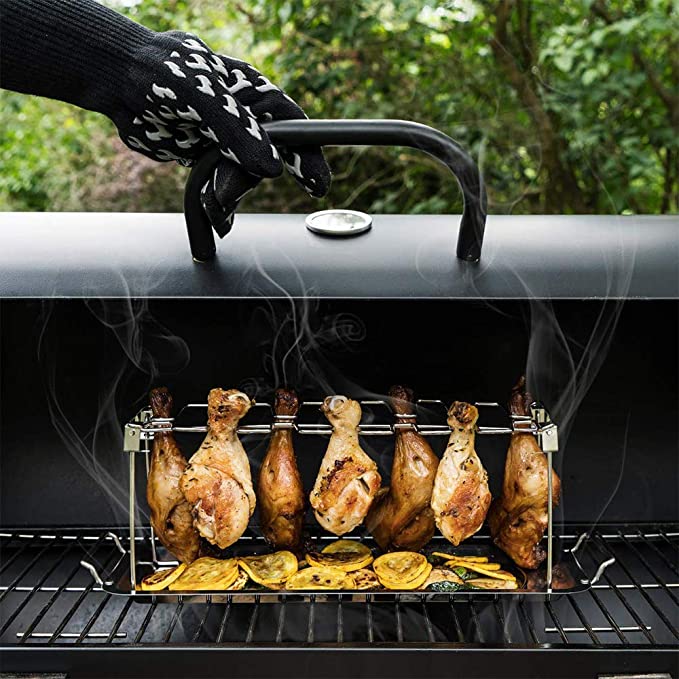 BBQ Chicken Drumsticks Rack Stainless Steel & BBQ Rib Rack Non Stick Rib Roast Rack - MOQ 10 Pcs