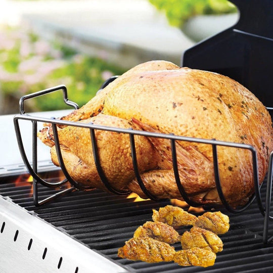 BBQ Chicken Drumsticks Rack Stainless Steel & BBQ Rib Rack Non Stick Rib Roast Rack