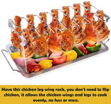 BBQ Chicken Drumsticks Rack Stainless Steel & BBQ Rib Rack Non Stick Rib Roast Rack