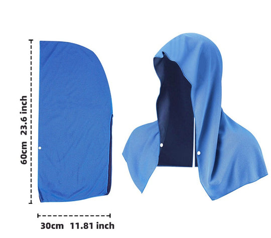 Magic Neck and Face Ice Towel Microfiber Cold Guard Towel Cooling Hoodie Towel for Outdoor (MOQ 10 Sets)