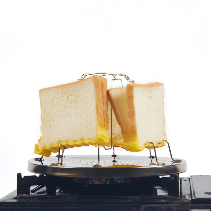 Folding Camp Stove Toaster Stainless Steel Camping Toaster for 4 Slices of Bread (MOQ 10 Sets)