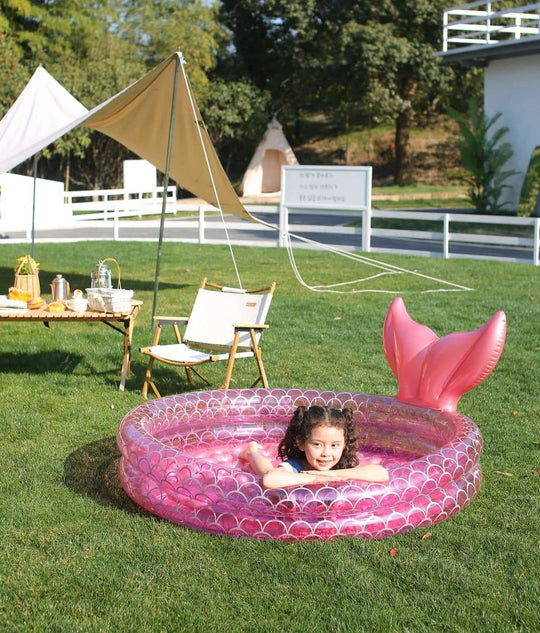 Inflatable Mermaid Kiddie Pool Round Blow up Kids Pool Toddler Swimming Pool (MOQ 10 Sets)