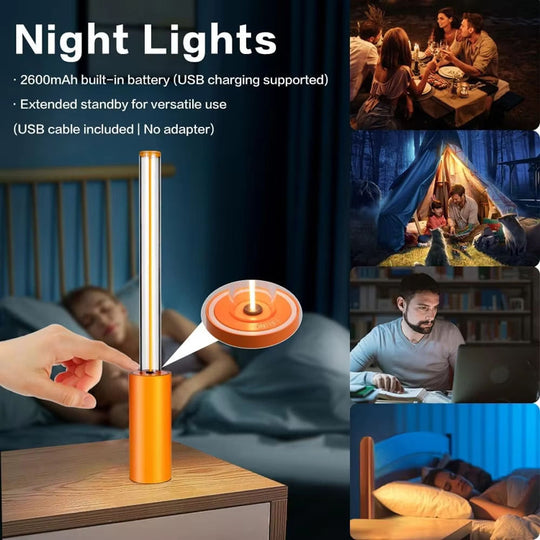 Modern Rechargeable LED Tube Table Lamp – Minimalist Ambient Desk Light