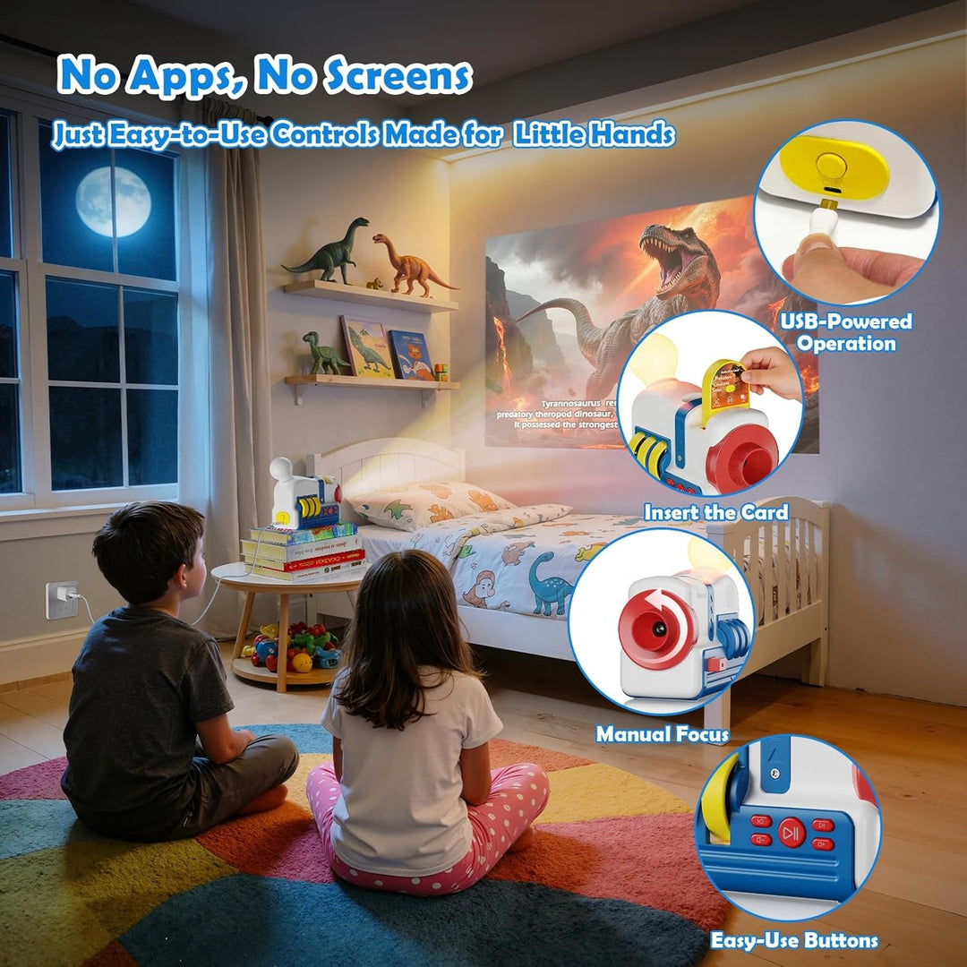 Kids Story Projector 32 Stories 2-in-1 Night Light Audio Narration (MOQ 10 Sets)