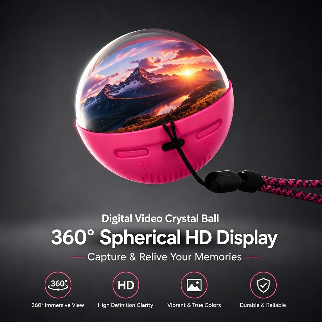 Crystal Memory Sphere Video Orb with Lanyard, Rechargeable