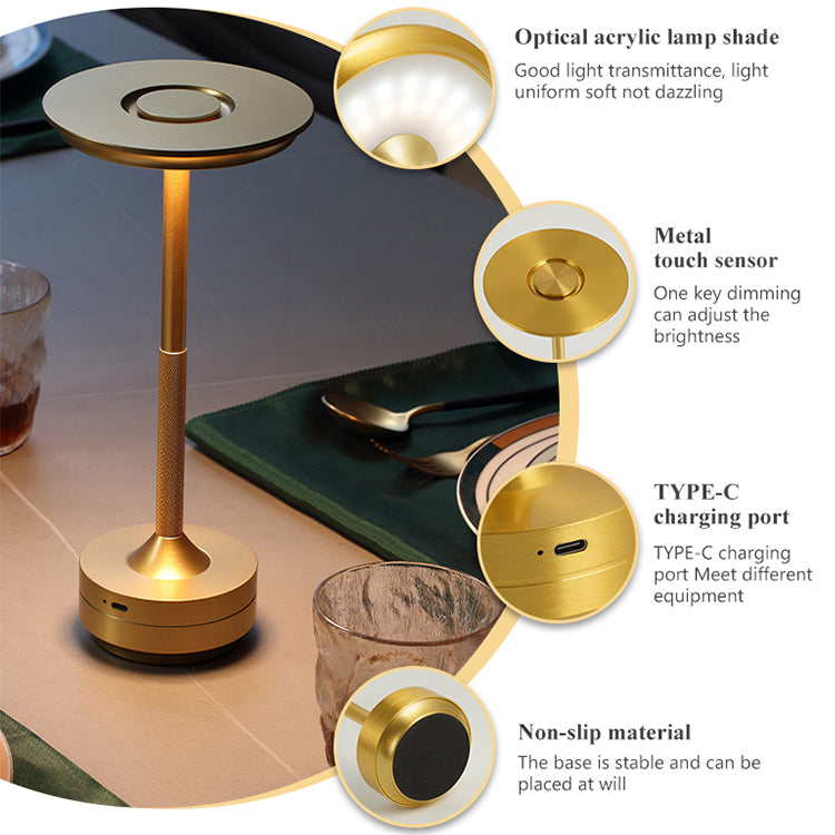 Portable Cordless LED Table Lamp | 6000mAh Rechargeable Battery Stepless Dimming (MOQ 10 Sets)