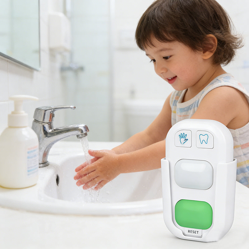 VIGOR Tooth Brushing & Hand Washing Timer for Kids – Wireless Stick-On Bathroom Training Coach with 2-Minute Brush Timer and 20-Second Wash Timer (MOQ 10 Sets)