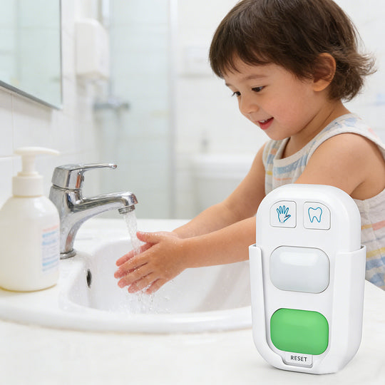 VIGOR Tooth Brushing & Hand Washing Timer for Kids – Wireless Stick-On Bathroom Training Coach with 2-Minute Brush Timer and 20-Second Wash Timer (MOQ 10 Sets)