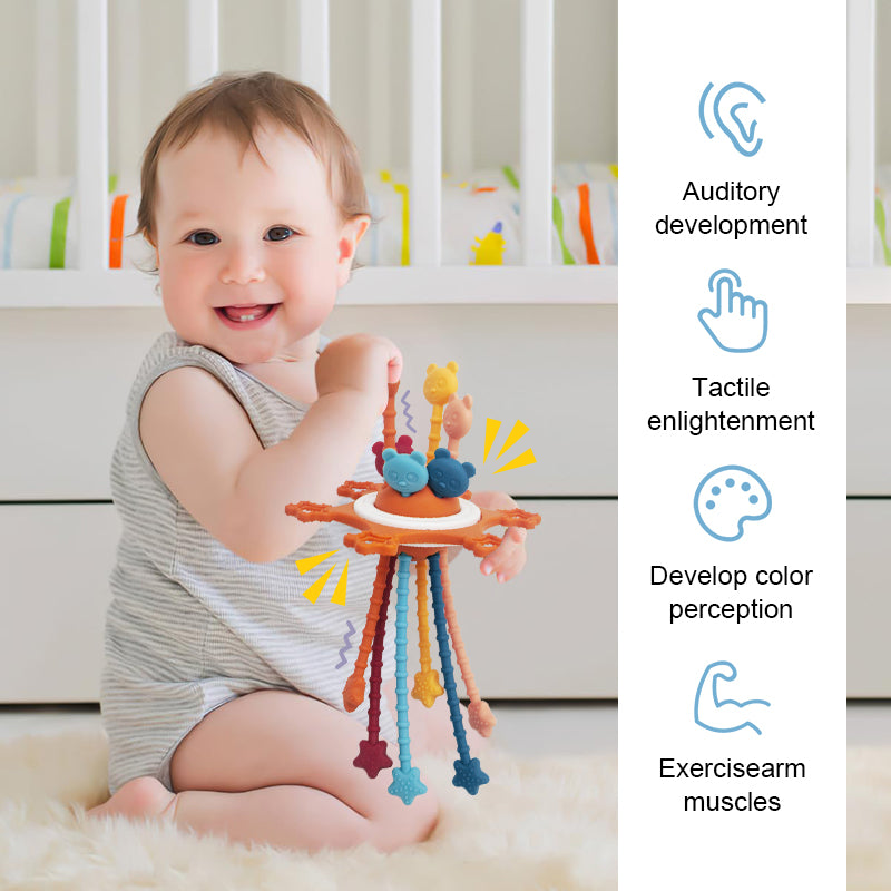 Montessori Pull String Sensory Toy for 6-12-18 Months Babies Teething Toys