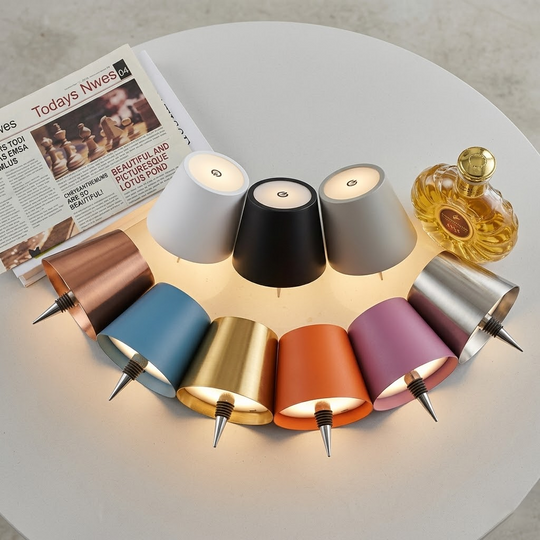 Rechargeable Luxury Wine Bottle Table Lamp with 3 Color Dimming for Bars & Events