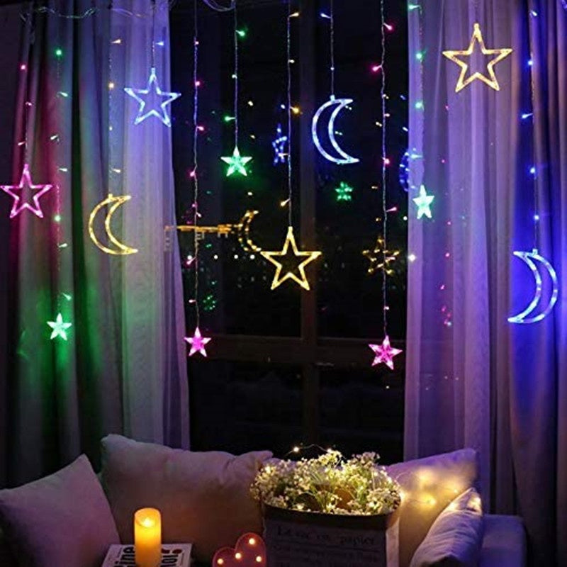 ✨ VIGOR Moon & Star LED Curtain Lights – Enchanting Fairy String Lights