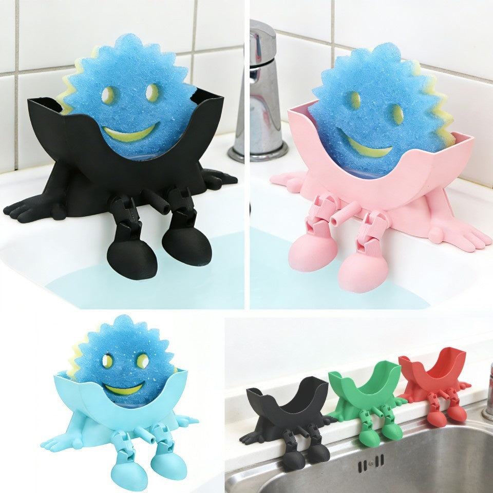 Hanging Sponge Holder with Drainage for Kitchen Sink – Compatible with Scrub Daddy, Self-Draining Sponge Caddy (MOQ 10 Sets)