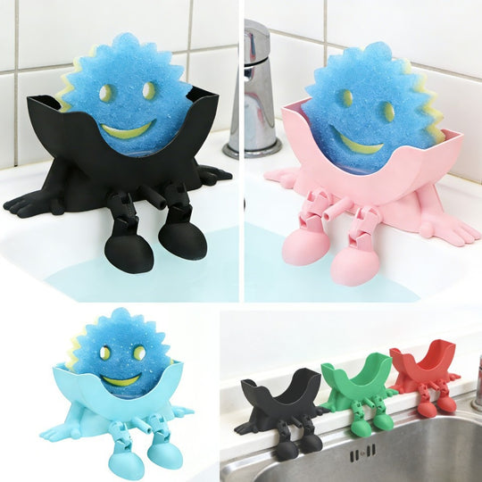 Hanging Sponge Holder with Drainage for Kitchen Sink – Compatible with Scrub Daddy, Self-Draining Sponge Caddy (MOQ 10 Sets)