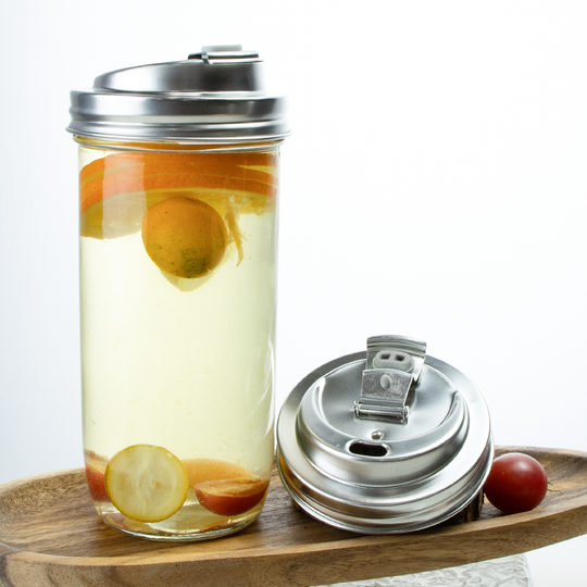 Stainless Steel Mason Jar Lid Wide Mouth - Reusable Coffee Lid with Sip Spout for Iced Coffee, Protein Shakes & Smoothies - Leak Resistant Metal Lid for Mason Jar Coffee Bar Accessories