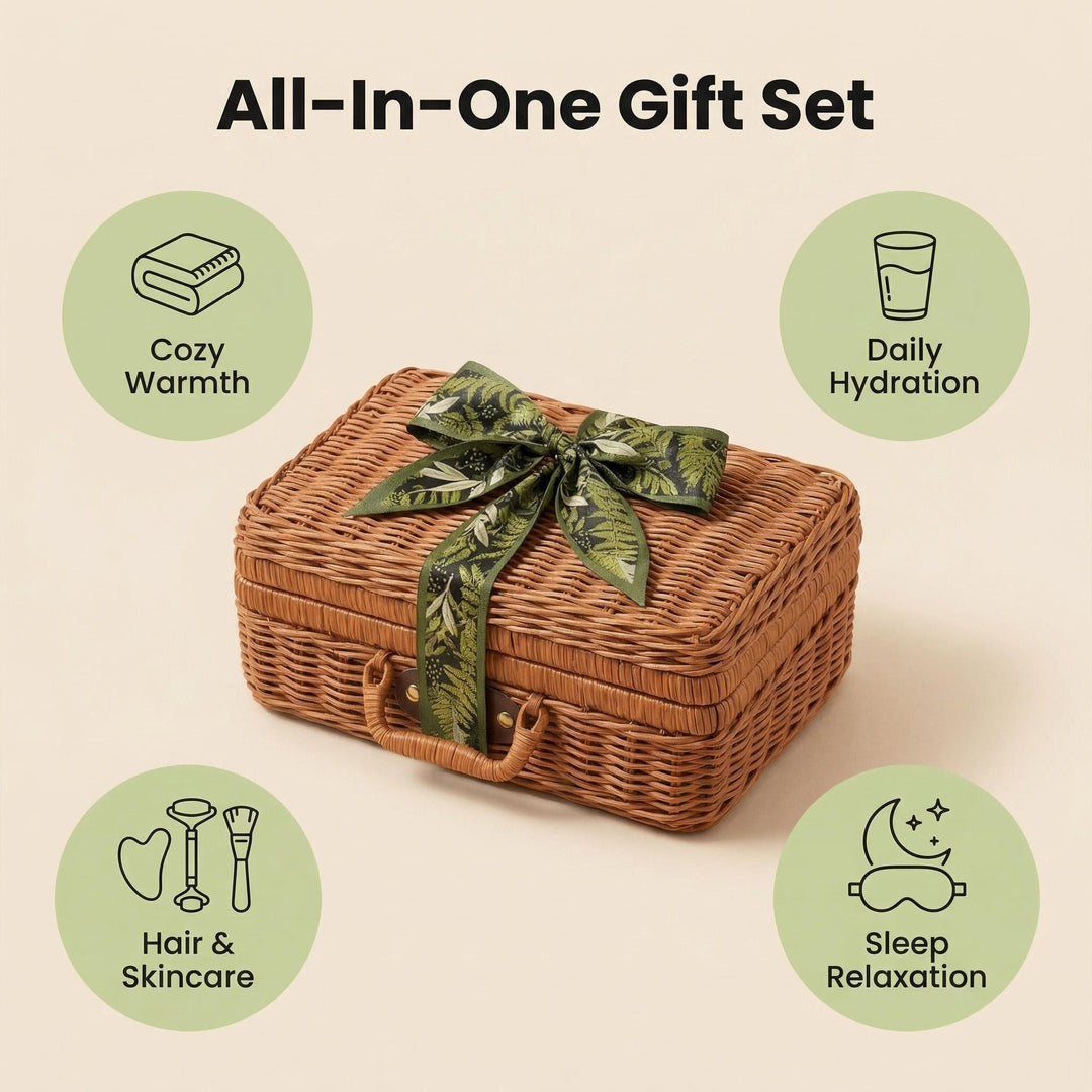 Self Care Spa Gift Set with Woven Basket (MOQ 10 Sets)