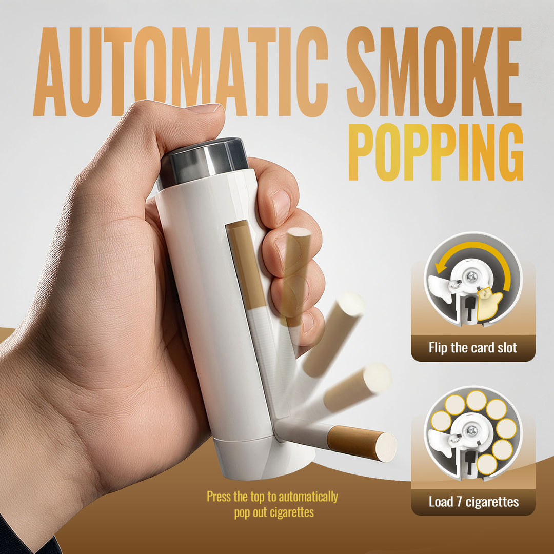 One-Press Pop-Up Cigarette Dispenser Case, 7-Cigarette Portable Storage Box (MOQ 10 Sets)