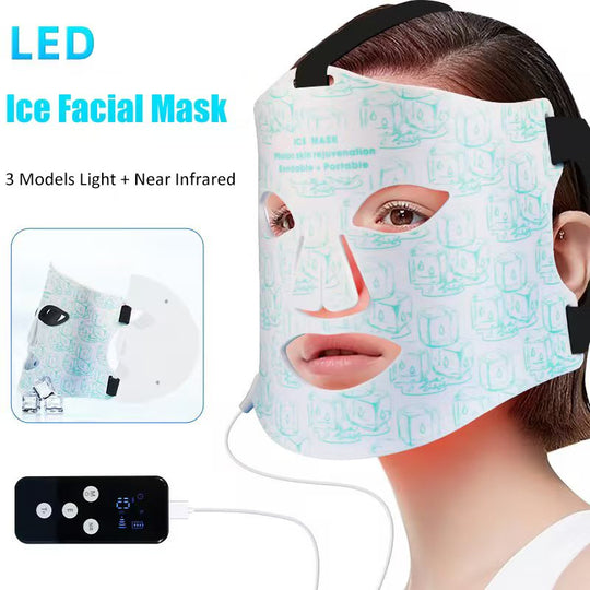 Ice Cooling Mask Near Infrared LED Face Red Light Therapy Mask (MOQ 10 Sets)