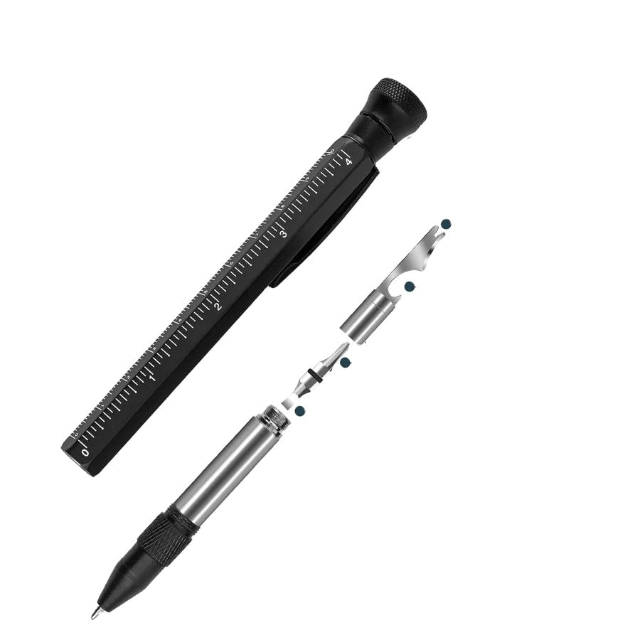 Multi-Function Aluminum Pen 11-in-1 Tool Set – LED Flashlight