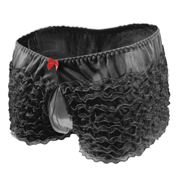 Sissy Convex Pouch Panties Mens Lace Transparent Briefs (MOQ 10 sets)