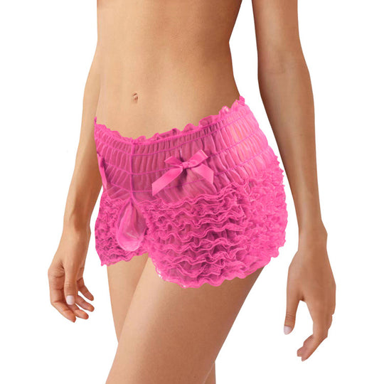 Sissy Convex Pouch Panties Mens Lace Transparent Briefs (MOQ 10 sets)