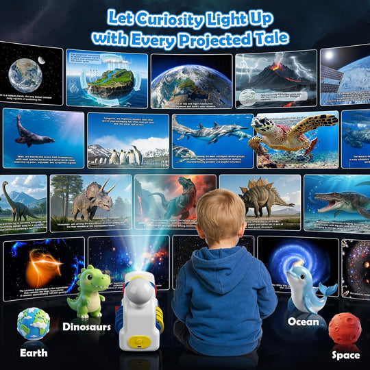 Kids Story Projector 32 Stories 2-in-1 Night Light Audio Narration (MOQ 10 Sets)