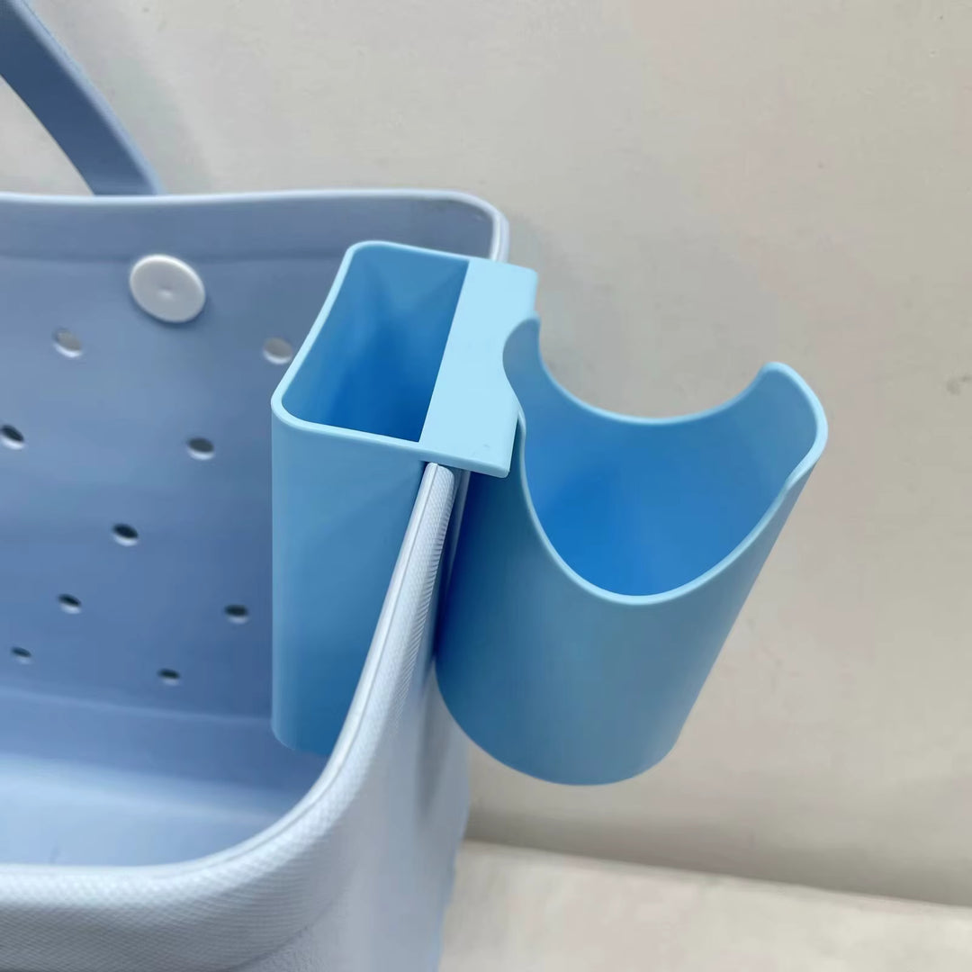 Beach Tote Organizer 2-in-1 — Cup, Water Bottle & Phone Holder Accessory for Sand-Free Storage (MOQ 10 Sets)