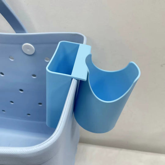 Beach Tote Organizer 2-in-1 — Cup, Water Bottle & Phone Holder Accessory for Sand-Free Storage (MOQ 10 Sets)