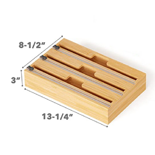 Storage Organizer Plastic Wooden Bag Storage Organizer for Kitchen Bamboo (MOQ 10 Sets)