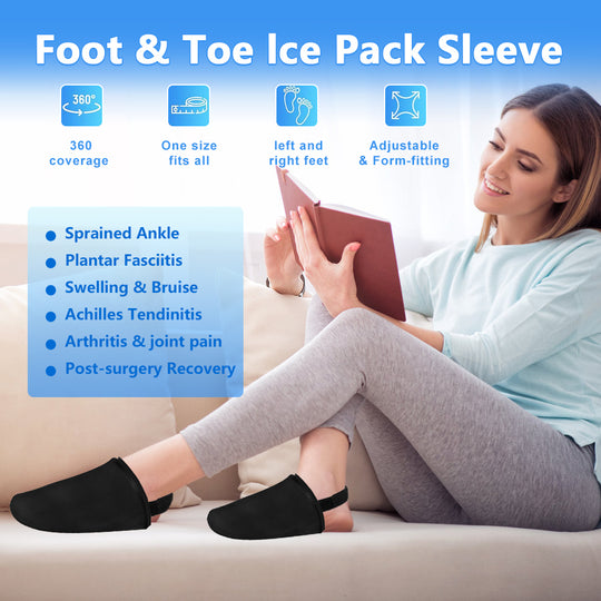 Foot Ice Pack Wrap for Toes & Forefoot – Hot & Cold Gel Compress with Adjustable Strap, Reusable & Microwaveable for Bunion, Broken Toe & Plantar Fasciitis Relief