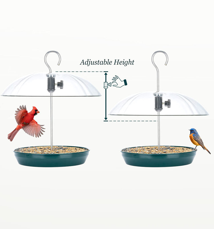 Outdoor Adjustable Platform Bird Feeder with Clear Dome (MOQ 10 Sets)