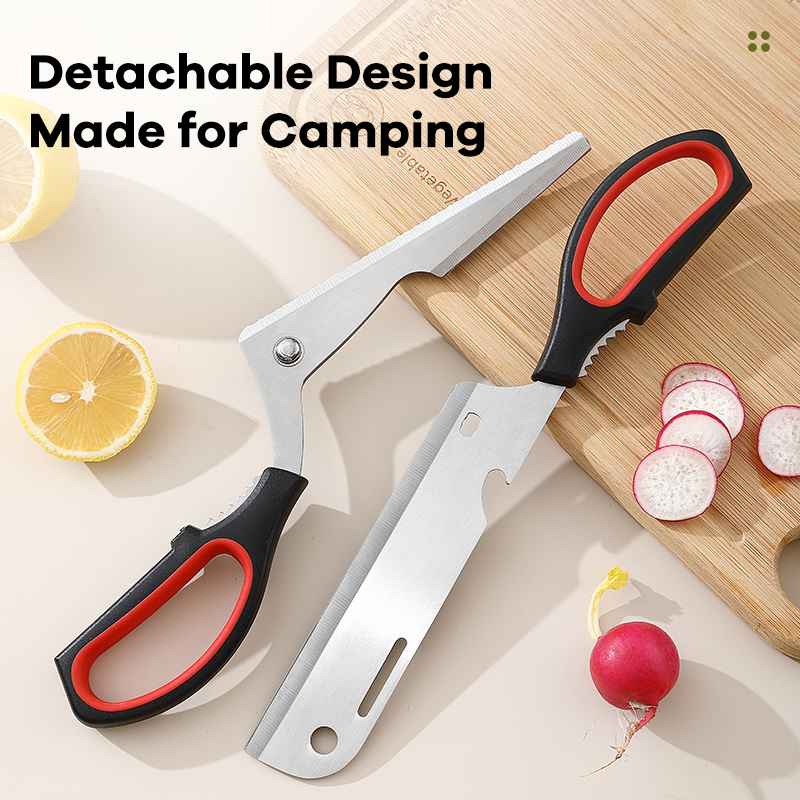 3-in-1 Camping Kitchen Scissors with Bottle Opener (MOQ 10 Sets)